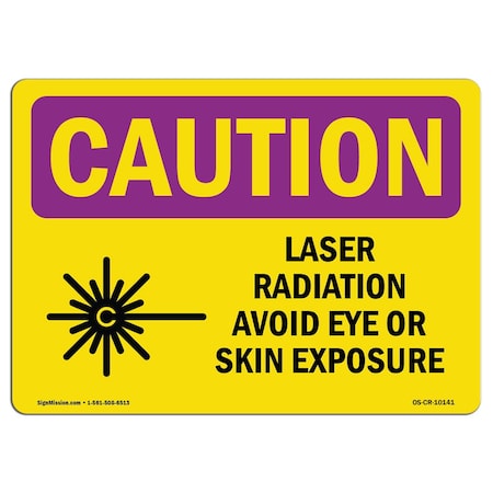 Signmission OSHA RADIATION, Laser Radiation Avoid Eye Or W/ Symbol, 5in X 3.5in Decal, OS-CR-D-35-L-10141 OS-CR-D-35-L-10141